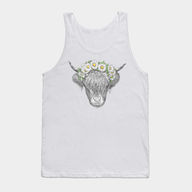 Highland cow Tank Top by NikKor